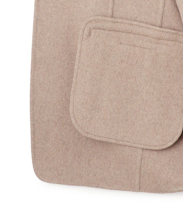 BEIGE， BOW / ウールリバー ノーカラージレ Top Taupe