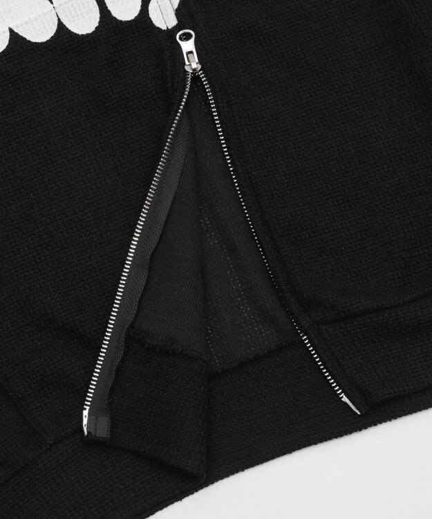 WEGO 【ユニセックス着用ITEM/MLサイズ展開】メッシュロゴジップパーカー ブラック