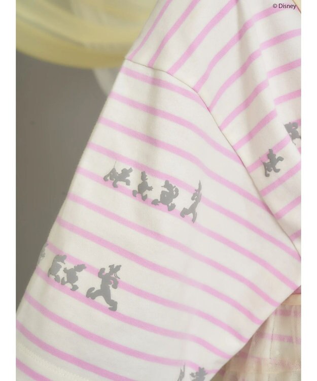 AMERICAN HOLIC 発砲プリントボーダーＴシャツ／Ｄｉｓｎｅｙ Border Pink