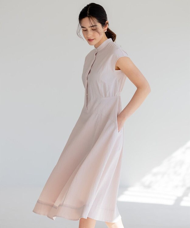 組曲 S 【WEB限定カラー・洗える】サッカーストレッチ ワンピース ローズ系