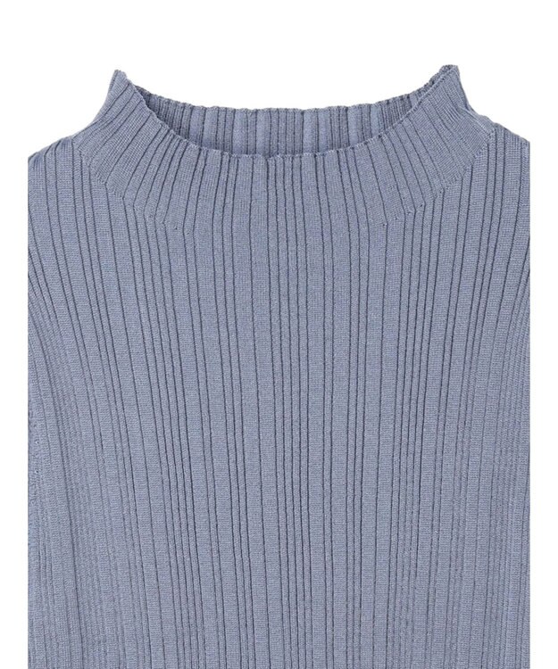 earth music&ecology 配色フリルニットプルオーバー Ice Blue