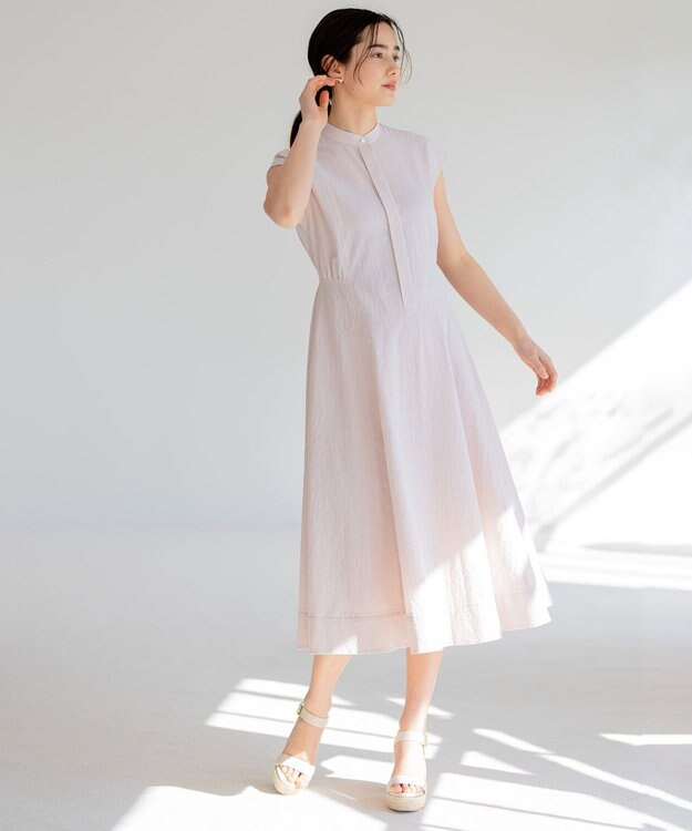 組曲 S 【WEB限定カラー・洗える】サッカーストレッチ ワンピース ローズ系