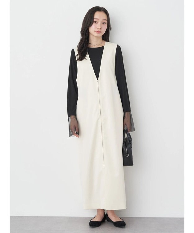 earth music&ecology ジップジレワンピース Ivory