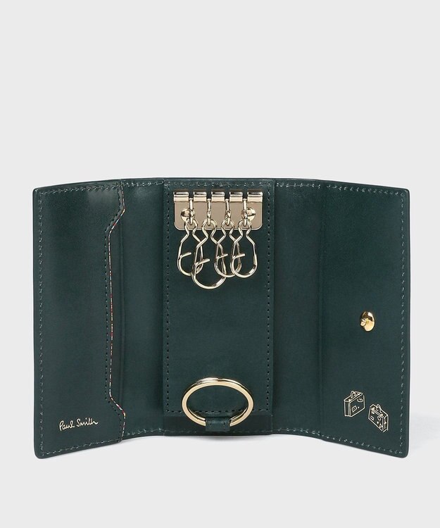 Paul Smith ベジタン SS26 キーケース ダークグリーン