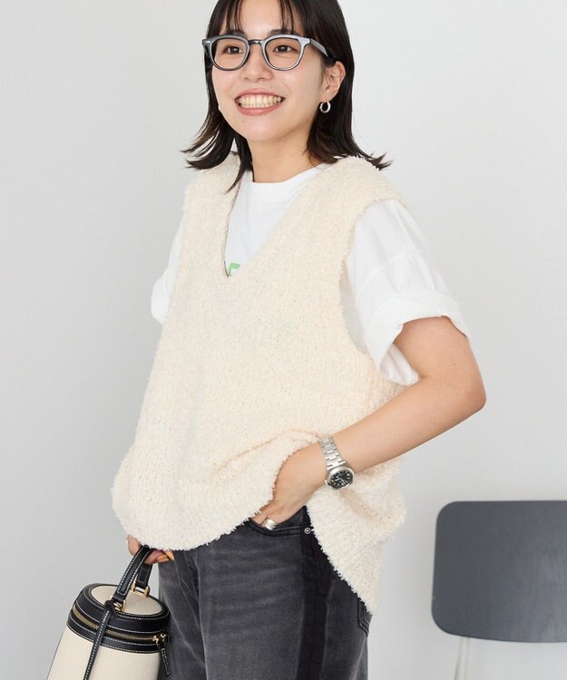 AMERICAN HOLIC テープヤーンバックシャンベスト Ivory