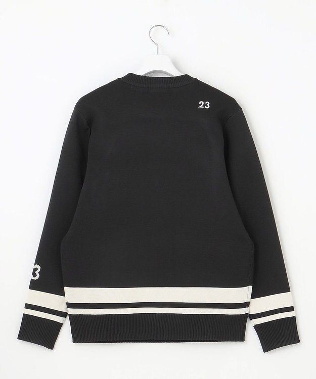 23区GOLF 【MEN】【ウォッシャブル】グラフィックダブルジャガードニット ブラック系