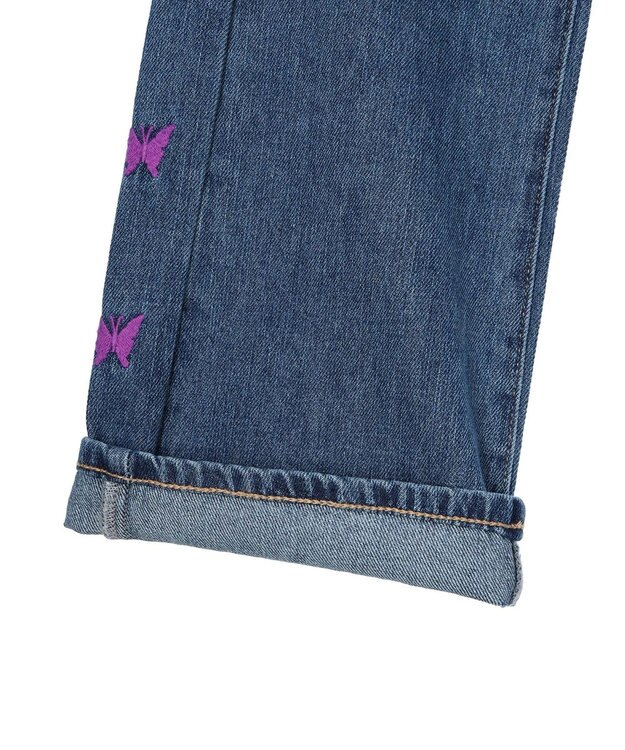 Green Parks ・Ｄｏｕｂｌｅ　Ｆｌａｇｓ　チョウチョ刺繍フレアデニム Light Indigo