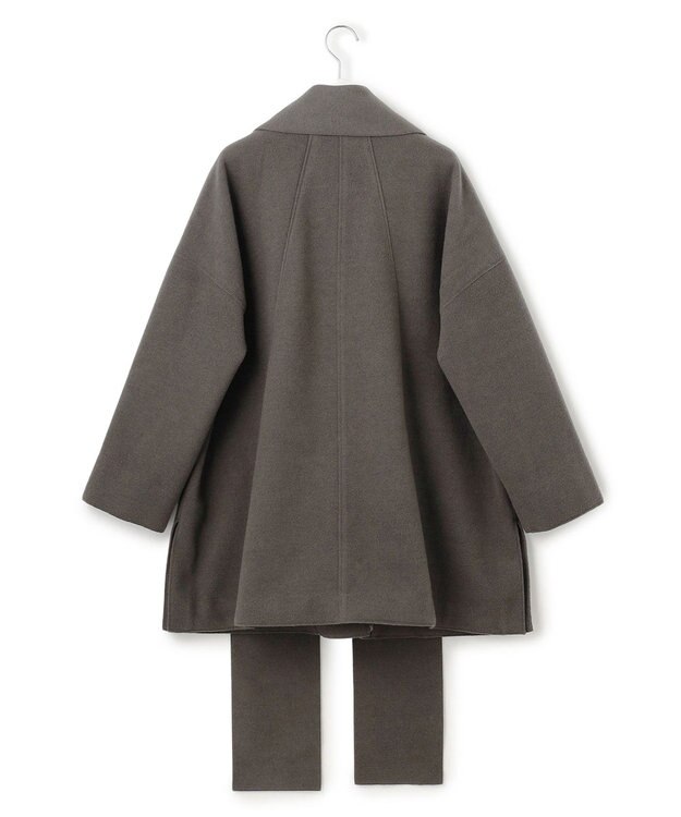 J.PRESS YORK STREET 【WOMEN】NEEDLE JERSEY マフラー付コート グレー系