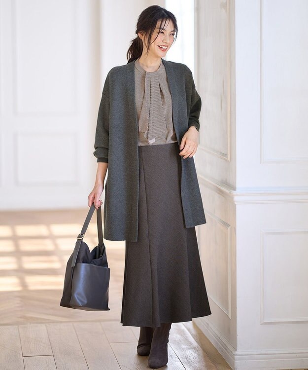 ANY 【洗濯機可】ストレッチコーディガン チャコール