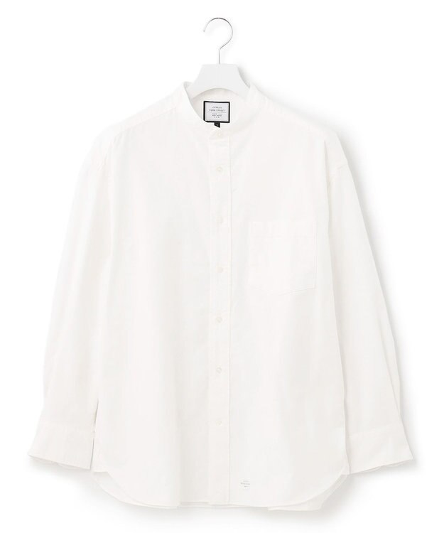 J.PRESS YORK STREET 【UNISEX】起毛オックスフォードシャツ/バンドカラー ホワイト系