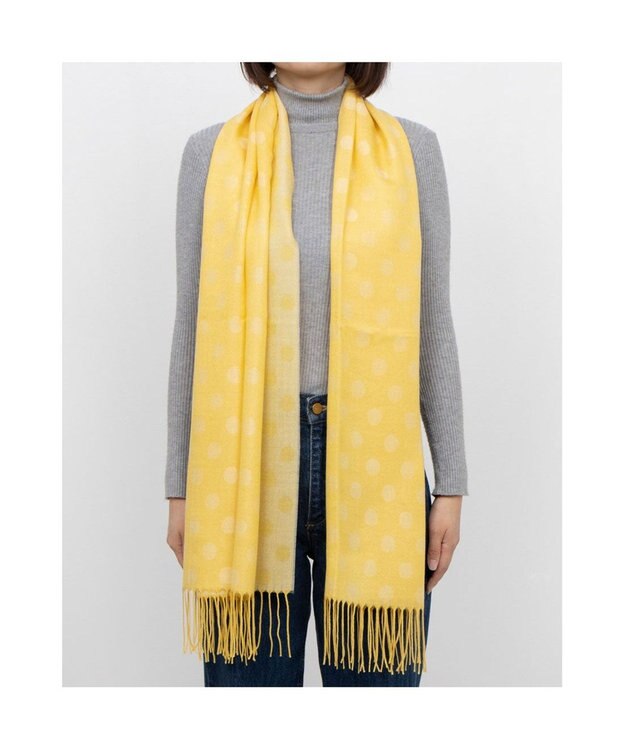 UNBILLION カシュネ cache nez / ドット柄ジャカードストール イエロー