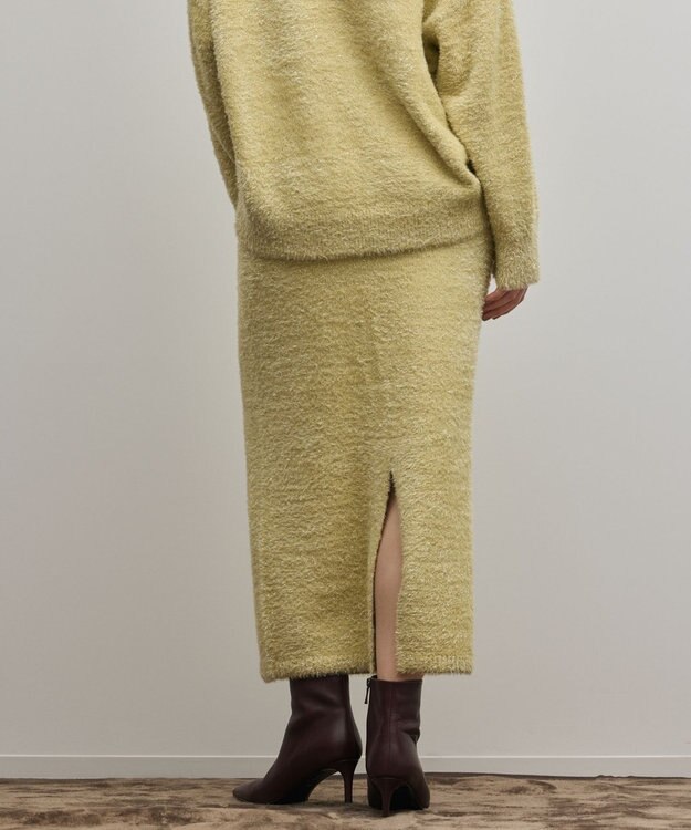 GRACE CONTINENTAL ラメフェザーニットスカート イエロー