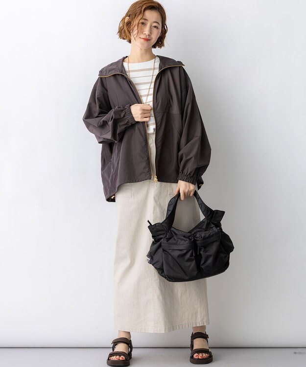 23区 【先行予約】ナイロンタイプライター ダブルジップ ブルゾン ダークブラウン系