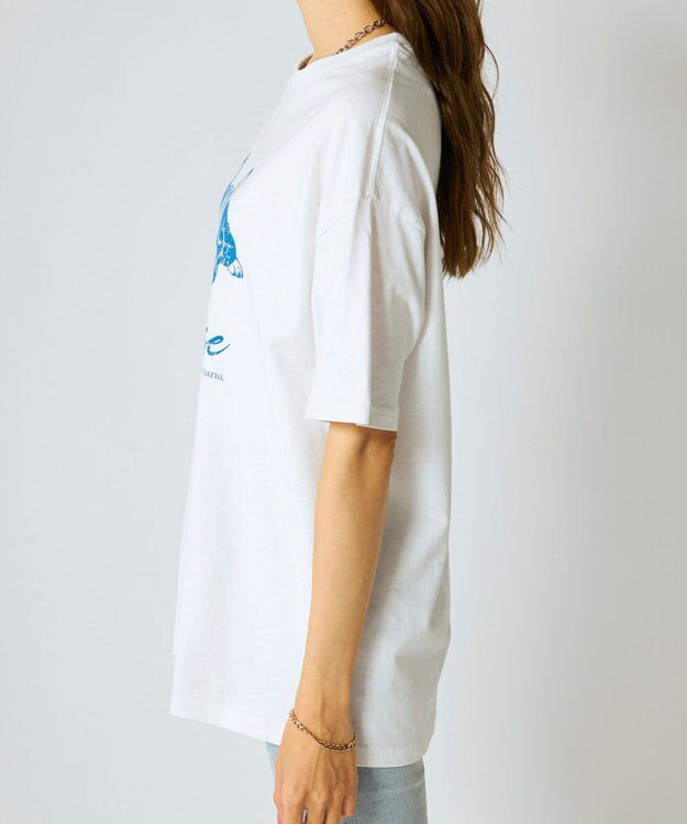 OP／FILA 【Ocean Pacific】かすれプリントTシャツ ホワイト