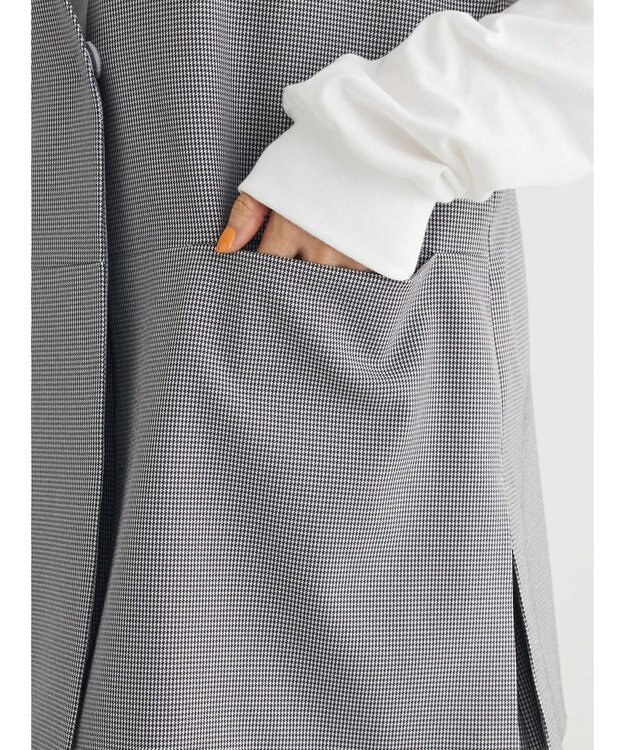 Green Parks きれいシルエット千鳥柄ジレ Hounds Tooth