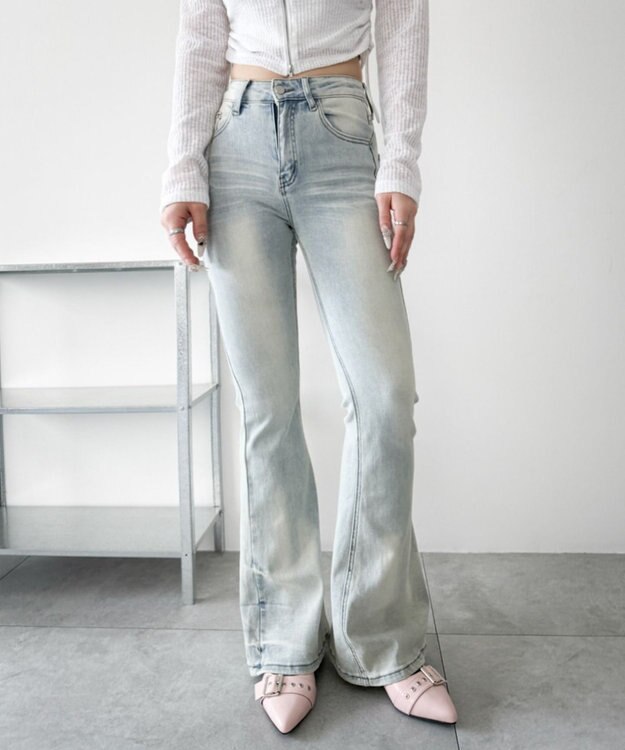 WEGO ハトメベルトポインテッドシューズ ライトピンク