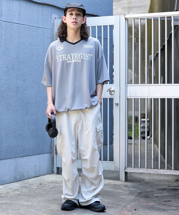 WEGO 【ユニセックス着用ITEM/MLサイズ展開】ドロストゲームシャツプルオーバー グレー