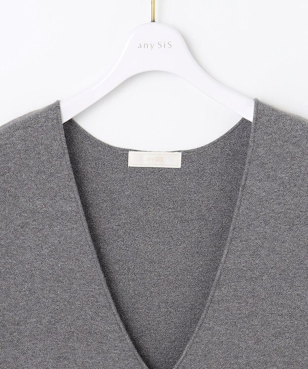 ANY SIS 【大人百花掲載 ヨンアさん着用】2SET ニットジャンスカ セット ライトグレー×アイボリー