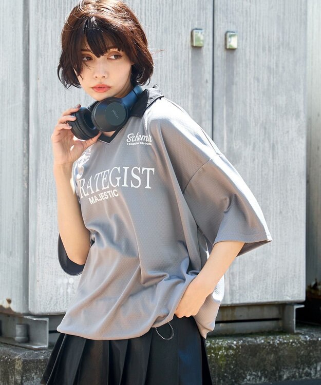 WEGO 【ユニセックス着用ITEM/MLサイズ展開】ドロストゲームシャツプルオーバー グレー