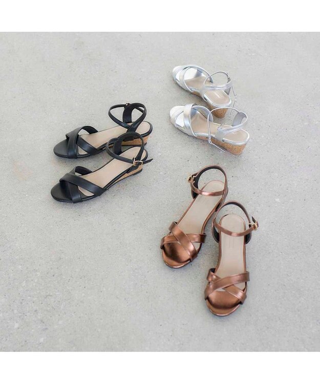 MODE ET JACOMO <noyau>ヒールクロスベルトサンダル シルバー