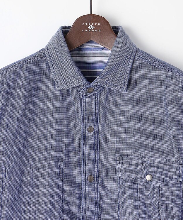 JOSEPH ABBOUD 【2WAY】リバーシブル シャツ サックスブルー系