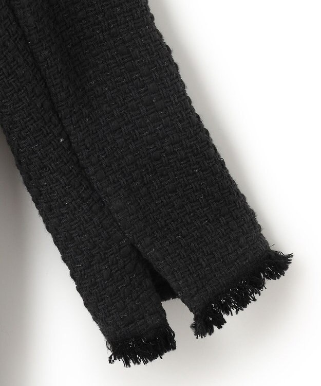 ICB L 【セットアップ着用可能】ロービングツイード ノーカラージャケット ブラック系