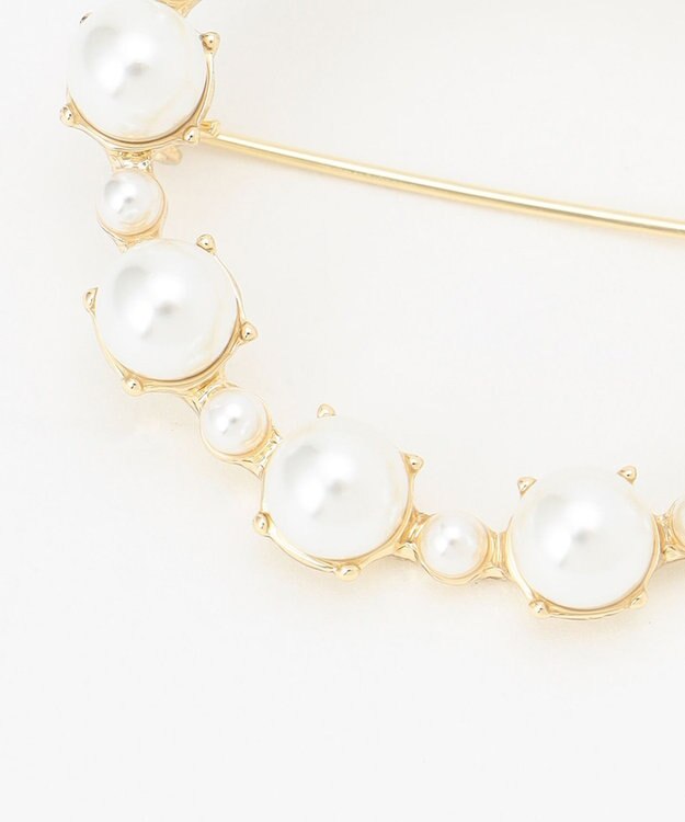 自由区 サークルパールブローチ ゴールド系