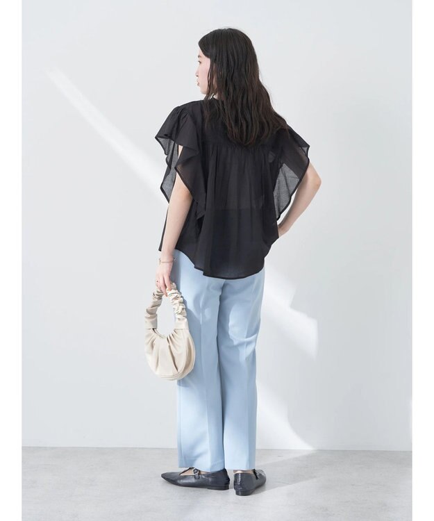 earth music&ecology カットツイルスリットセミフレアパンツ Blue