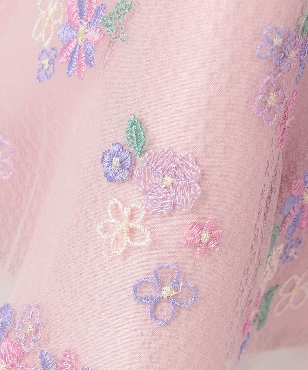 ANY KIDS 花柄刺繍ワンピース ピンク