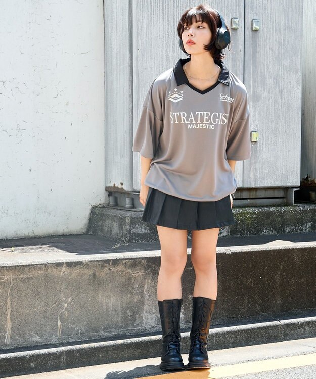 WEGO 【ユニセックス着用ITEM/MLサイズ展開】ドロストゲームシャツプルオーバー グレー