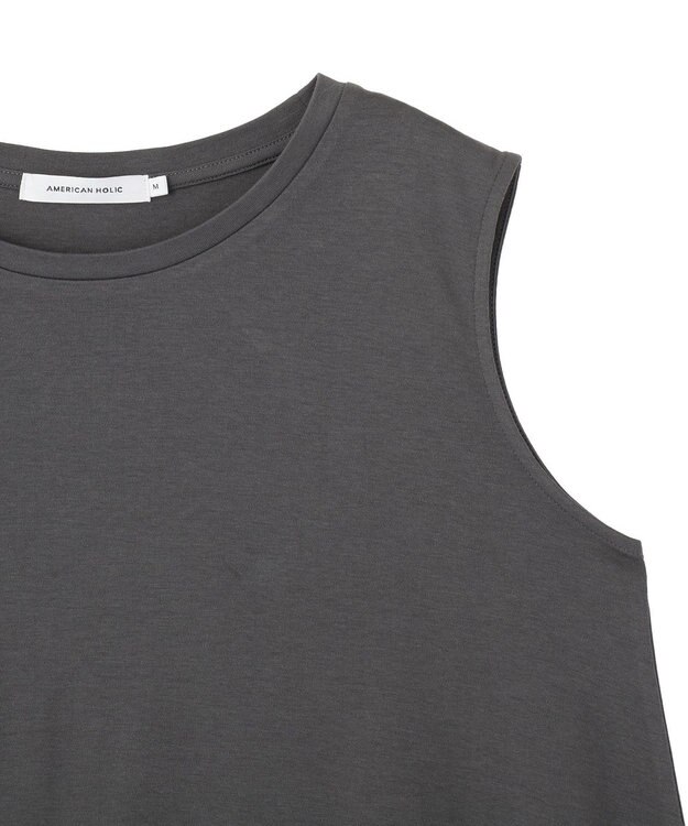 AMERICAN HOLIC 裾レースノースリーブプルオーバー Charcoal Gray