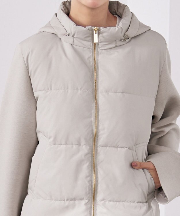 Tiaclasse ファイバーダウン×ダンボール異素材ショートコート グレー