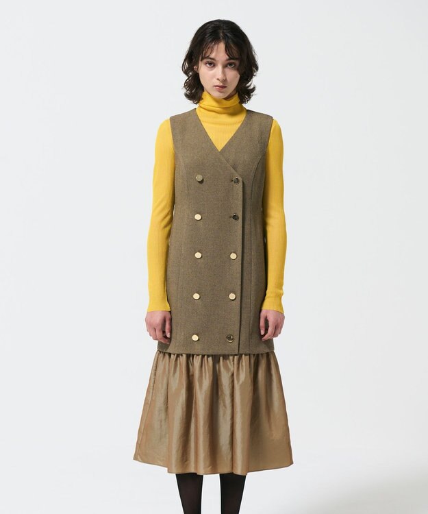 GRACE CONTINENTAL カルゼコンビジレワンピース キャメル