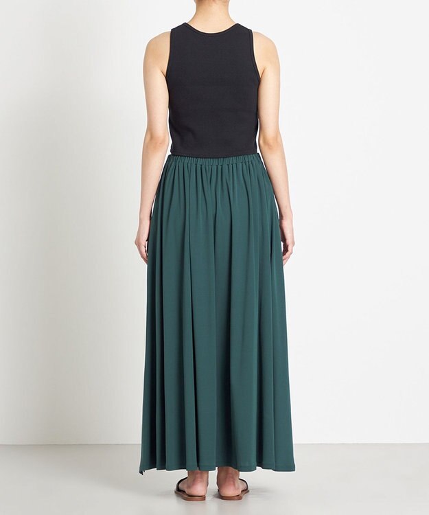 NAVE 【Nave 　洗える・接触冷感】ジャージースリットスカート グリーン系