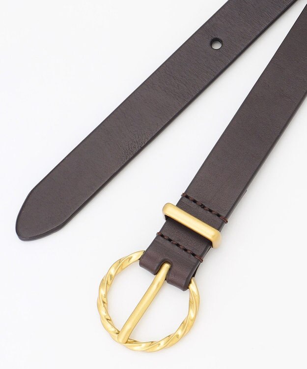 組曲 ツイストバックルレザーベルト ブラウン系