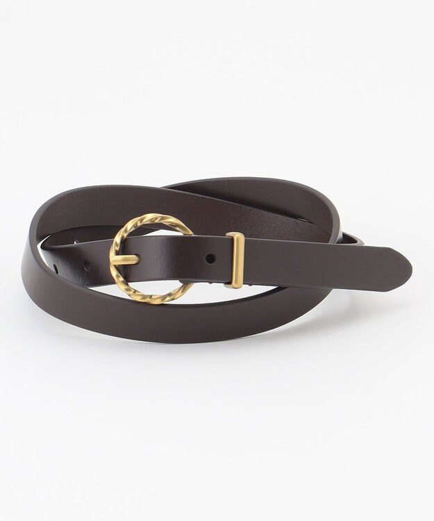 組曲 ツイストバックルレザーベルト ブラウン系