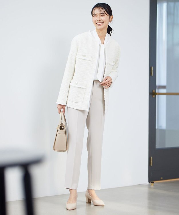 23区 S スラブファンシーツイード ジャケット アイボリー系