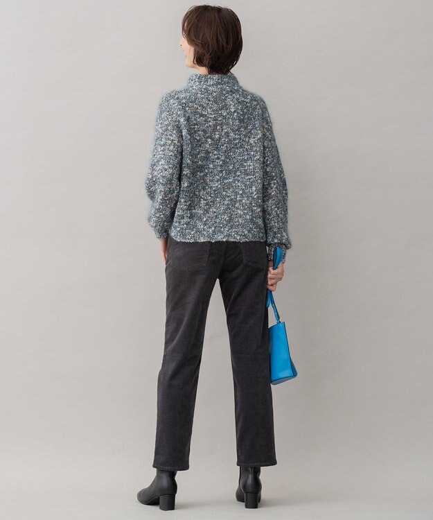 自由区 【洗える】リブレスコール ストレートパンツ グレー系