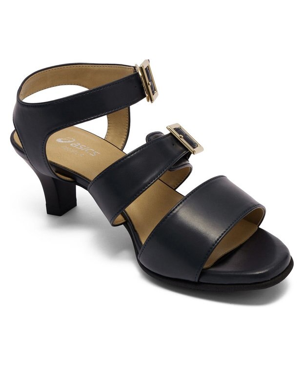 ASICS WALKING ペダラ ヒールサンダル 3E 5.0cmヒール ブルー系