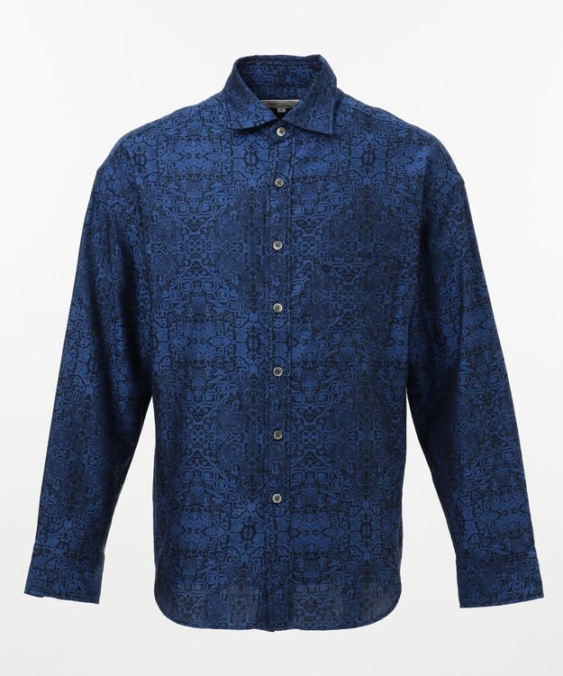JOSEPH ABBOUD MOUNTAIN 【SPACE】OGジャガード シャツ ネイビー系