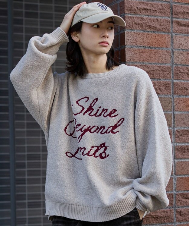 WEGO 【ユニセックス着用ITEM】ベロアモールグラフィックプルオーバー ホワイト