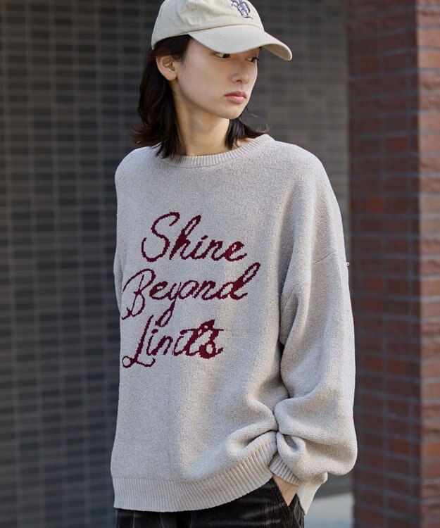 WEGO 【ユニセックス着用ITEM】ベロアモールグラフィックプルオーバー ホワイト