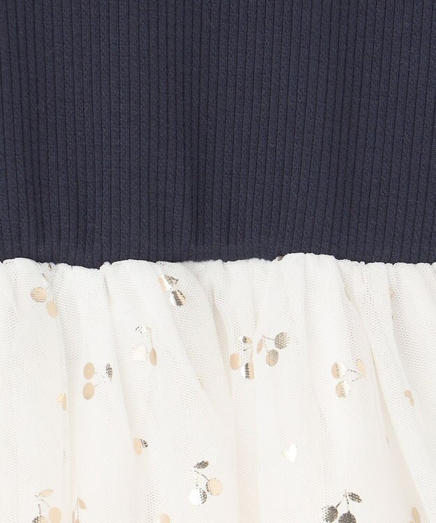 ANY KIDS ドッキング チュール ワンピース ネイビー×ホワイト