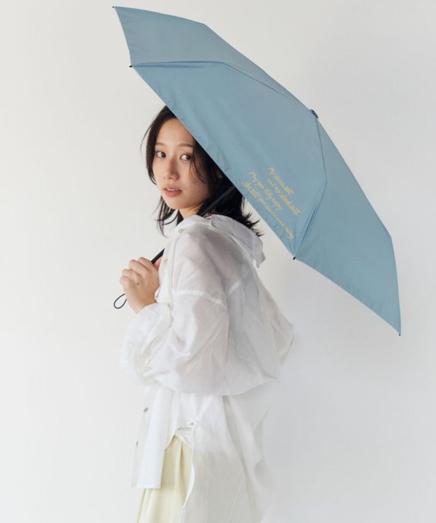 AURORA 【Ungrid（アングリッド）】カリグラフィープリント晴雨兼用傘（折りたたみ傘） グリーン