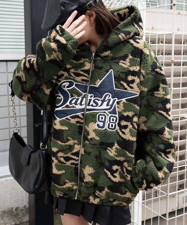 WEGO 迷彩ロゴボアパーカー 柄1