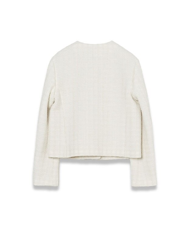 JOSEPH 【WEB&OUTLET限定】ツイスティングツウィード　ノーカラージャケット Ivory