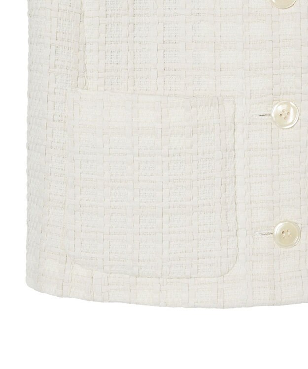 JOSEPH 【WEB&OUTLET限定】ツイスティングツウィード　ノーカラージャケット Ivory