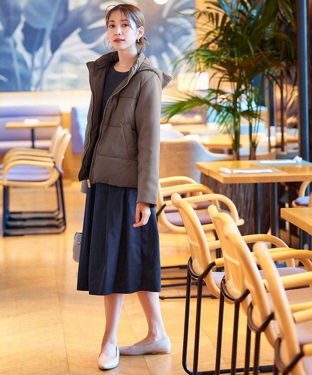 Tiaclasse ファイバーダウン×ダンボール異素材ショートコート モカ