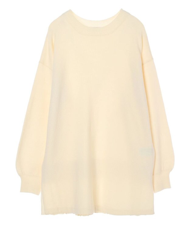 earth music&ecology バックヘムプリーツチュニック Ivory