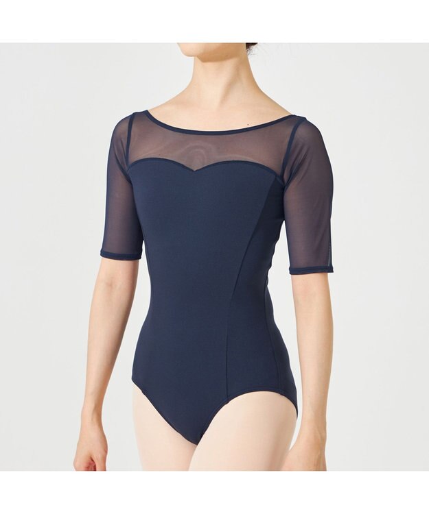 Chacott 5分袖レオタード ネイビー